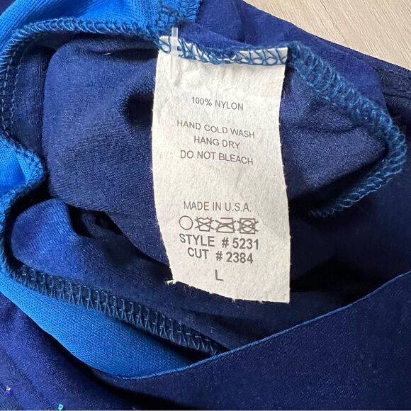 NWT vintage y2k forever 21 v neck top in stretch mesh with blue rhinestones sz L - Picture 8 of 12